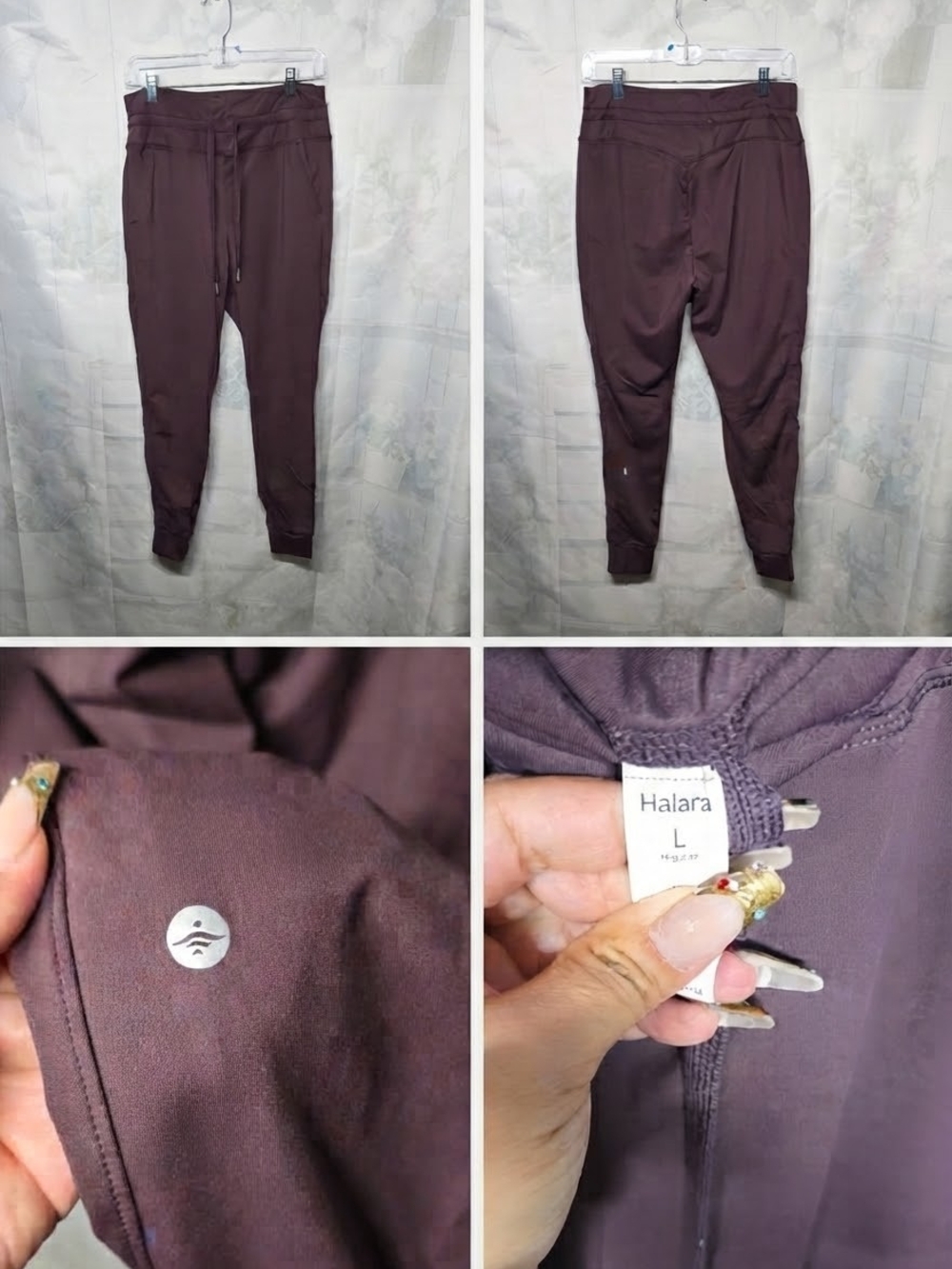 HALARA Womans Jogger Pants in Plum